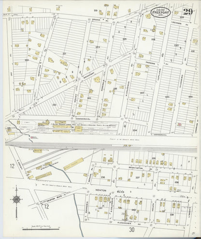 Sanborn Fire Insurance Map from Freeport, Nassau County, New York (1910), Sheet #0029 - Complete Map Set gallery image, historic Sanborn map, vintage wall art, New York New York