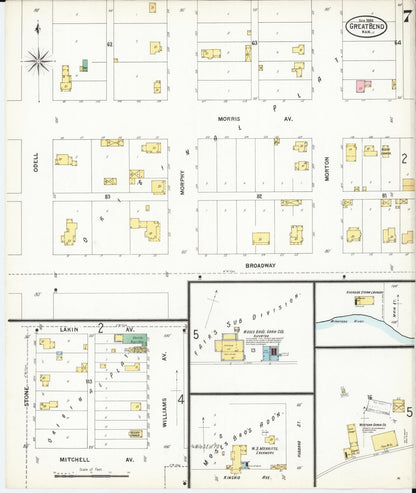 Sanborn Fire Insurance Map from Great Bend, Barton County, Kansas (1899), Sheet #0007 - Complete Map Set gallery image, historic Sanborn map, vintage wall art, Kansas Kansas