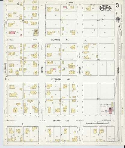 Sanborn Fire Insurance Map from Holgate, Henry County, Ohio (1916), Sheet #0003 - Historic Sanborn Fire Insurance Map Print, vintage old map wall art, antique decor, genealogy gift, Ohio Ohio map
