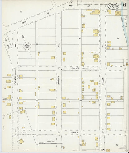 Sanborn Fire Insurance Map from Patton, Cambria County, Pennsylvania (1898), Sheet #0006 - Historic Sanborn Fire Insurance Map Print, vintage old map wall art, antique decor, genealogy gift, Pennsylvania Pennsylvania map