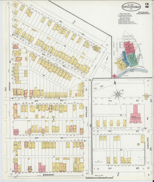 Sanborn Fire Insurance Map from Turtle Creek Valley, Allegheny County, Pennsylvania (1906), Sheet #0002 - Historic Sanborn Fire Insurance Map Print, vintage old map wall art, antique decor, genealogy gift, Pennsylvania Pennsylvania map