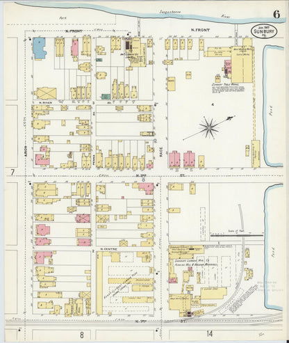 Sanborn Fire Insurance Map from Sunbury, Northumberland County, Pennsylvania (1907), Sheet #0006 - Complete Map Set gallery image, historic Sanborn map, vintage wall art, Pennsylvania Pennsylvania