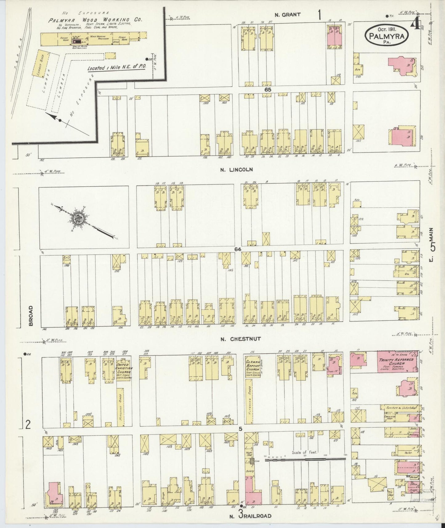 Sanborn Fire Insurance Map from Palmyra, Lebanon County, Pennsylvania (1911), Sheet #0004 - Complete Map Set gallery image, historic Sanborn map, vintage wall art, Pennsylvania Pennsylvania