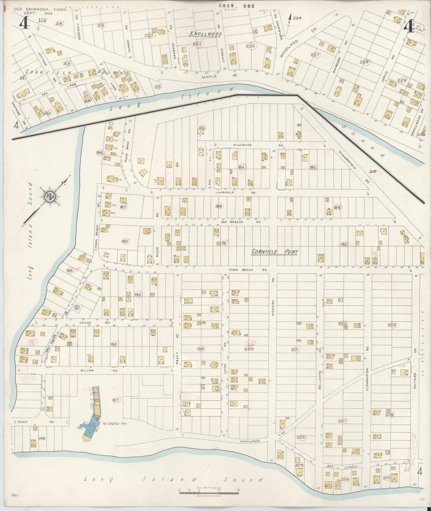 Sanborn Fire Insurance Map from Old Saybrook, Middlesex County, Connecticut (1943), Sheet #0004 - Complete Map Set gallery image, historic Sanborn map, vintage wall art, Connecticut Connecticut