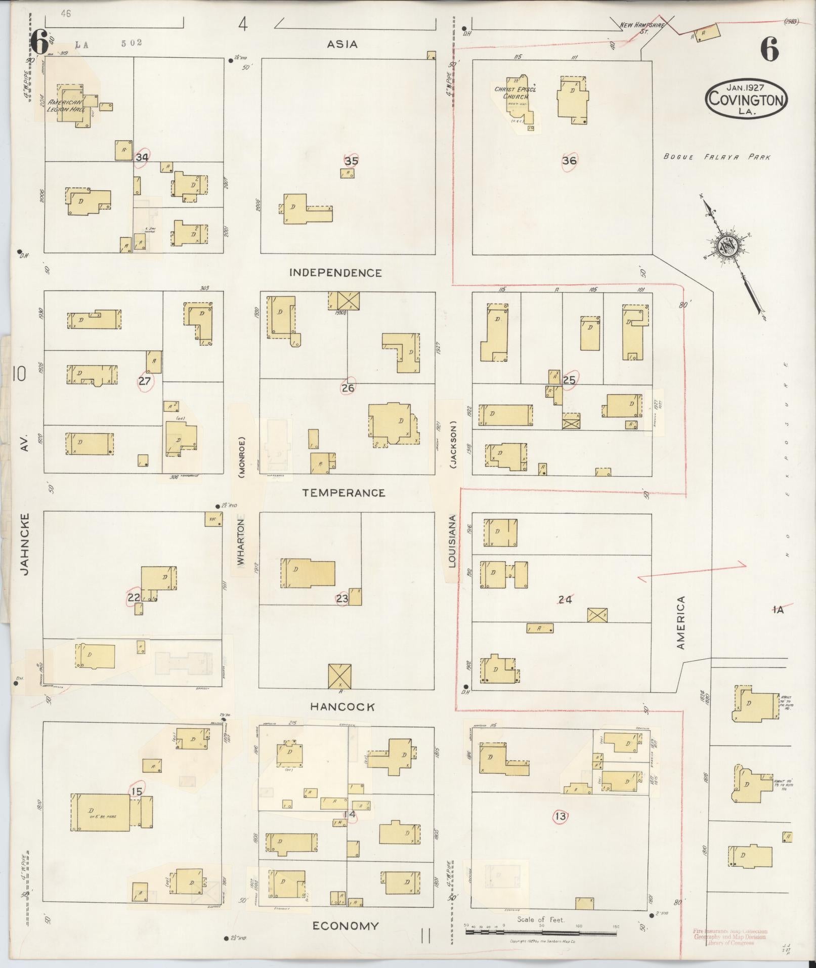 Sanborn Fire Insurance Map from Covington, Saint Tammany Parish, Louisiana (1941), Sheet #0006 - Complete Map Set gallery image, historic Sanborn map, vintage wall art, Louisiana Louisiana