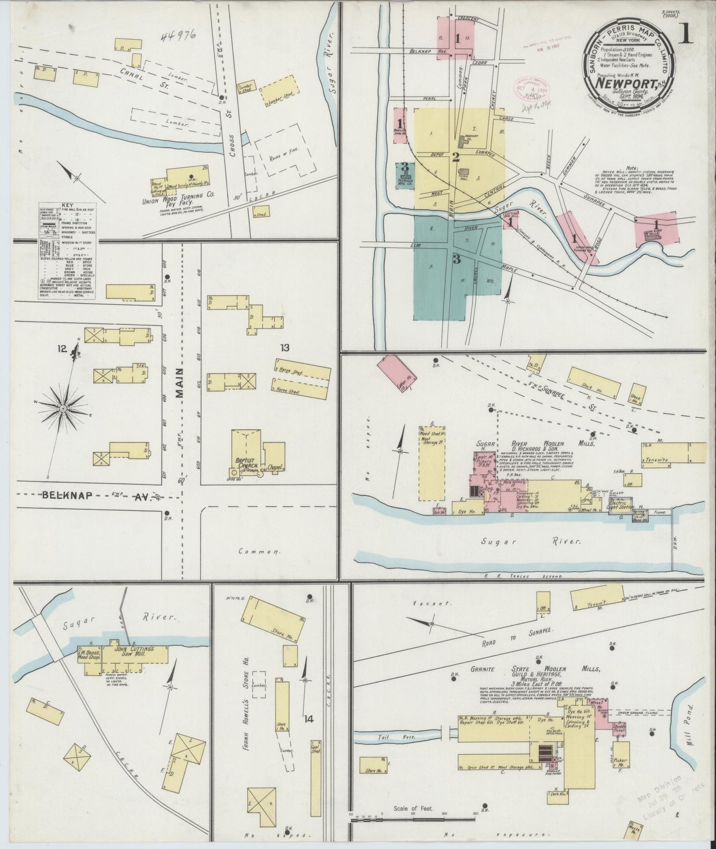 Sanborn Fire Insurance Map from Newport, Sullivan County, New Hampshire. (1894) – Historic Sanborn Fire Insurance Map Print