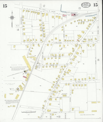 Sanborn Fire Insurance Map from Eufaula, Barbour County, Alabama (1930), Sheet #0015 - Complete Map Set gallery image, historic Sanborn map, vintage wall art, Alabama Alabama