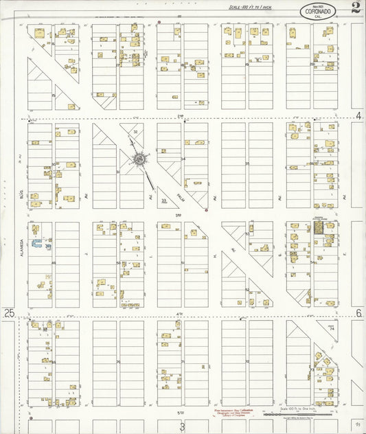 Sanborn Fire Insurance Map from Coronado, San Diego County, California (1921), Sheet #0002 - Historic Sanborn Fire Insurance Map Print, vintage old map wall art, antique decor, genealogy gift, California California map