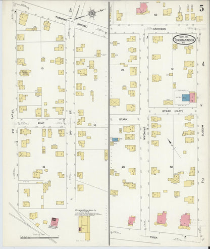 Sanborn Fire Insurance Map from Tunkhannock, Wyoming County, Pennsylvania (1911), Sheet #0005 - Complete Map Set gallery image, historic Sanborn map, vintage wall art, Tunkhannock Wyoming