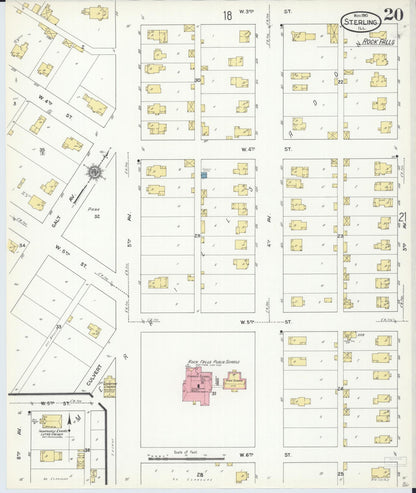 Sanborn Fire Insurance Map from Sterling, Whiteside County, Illinois (1910), Sheet #0020 - Complete Map Set gallery image, historic Sanborn map, vintage wall art, Illinois Illinois