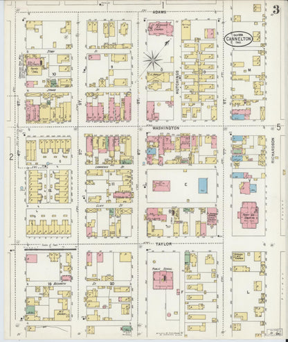 Sanborn Fire Insurance Map from Cannelton, Perry County, Indiana (1898), Sheet #0003 - Historic Sanborn Fire Insurance Map Print, vintage old map wall art, antique decor, genealogy gift, Indiana Indiana map