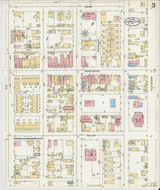 Sanborn Fire Insurance Map from Cannelton, Perry County, Indiana (1898), Sheet #0003 - Historic Sanborn Fire Insurance Map Print, vintage old map wall art, antique decor, genealogy gift, Indiana Indiana map