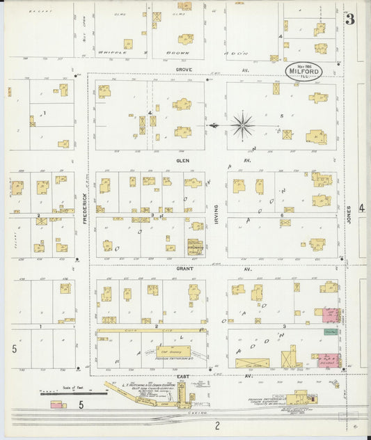 Sanborn Fire Insurance Map from Milford, Iroquois County, Illinois (1906), Sheet #0003 - Historic Sanborn Fire Insurance Map Print, vintage old map wall art, antique decor, genealogy gift, Illinois Illinois map
