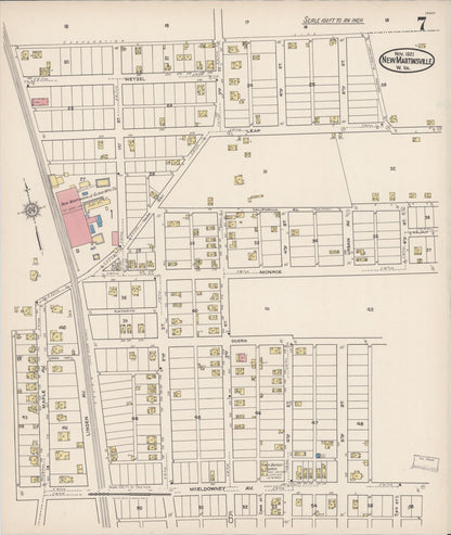 Sanborn Fire Insurance Map from New Martinsville, Wetzel County, West Virginia (1921), Sheet #0007 - Complete Map Set gallery image, historic Sanborn map, vintage wall art, West Virginia West Virginia