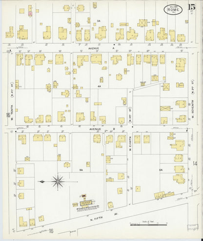 Sanborn Fire Insurance Map from Rome, Floyd County, Georgia (1909), Sheet #0015 - Complete Map Set gallery image, historic Sanborn map, vintage wall art, Georgia Georgia