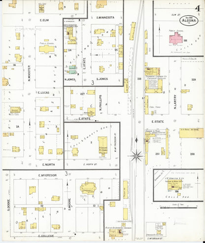 Sanborn Fire Insurance Map from Algona, Kossuth County, Iowa (1900), Sheet #0004 - Historic Sanborn Fire Insurance Map Print