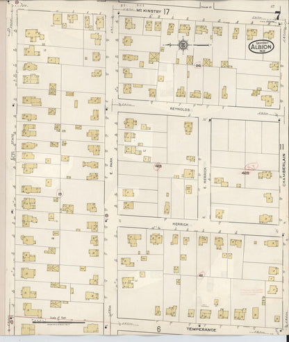 Sanborn Fire Insurance Map from Albion, Orleans County, New York (1941), Sheet #0007 - Complete Map Set gallery image, historic Sanborn map, vintage wall art, New York New York