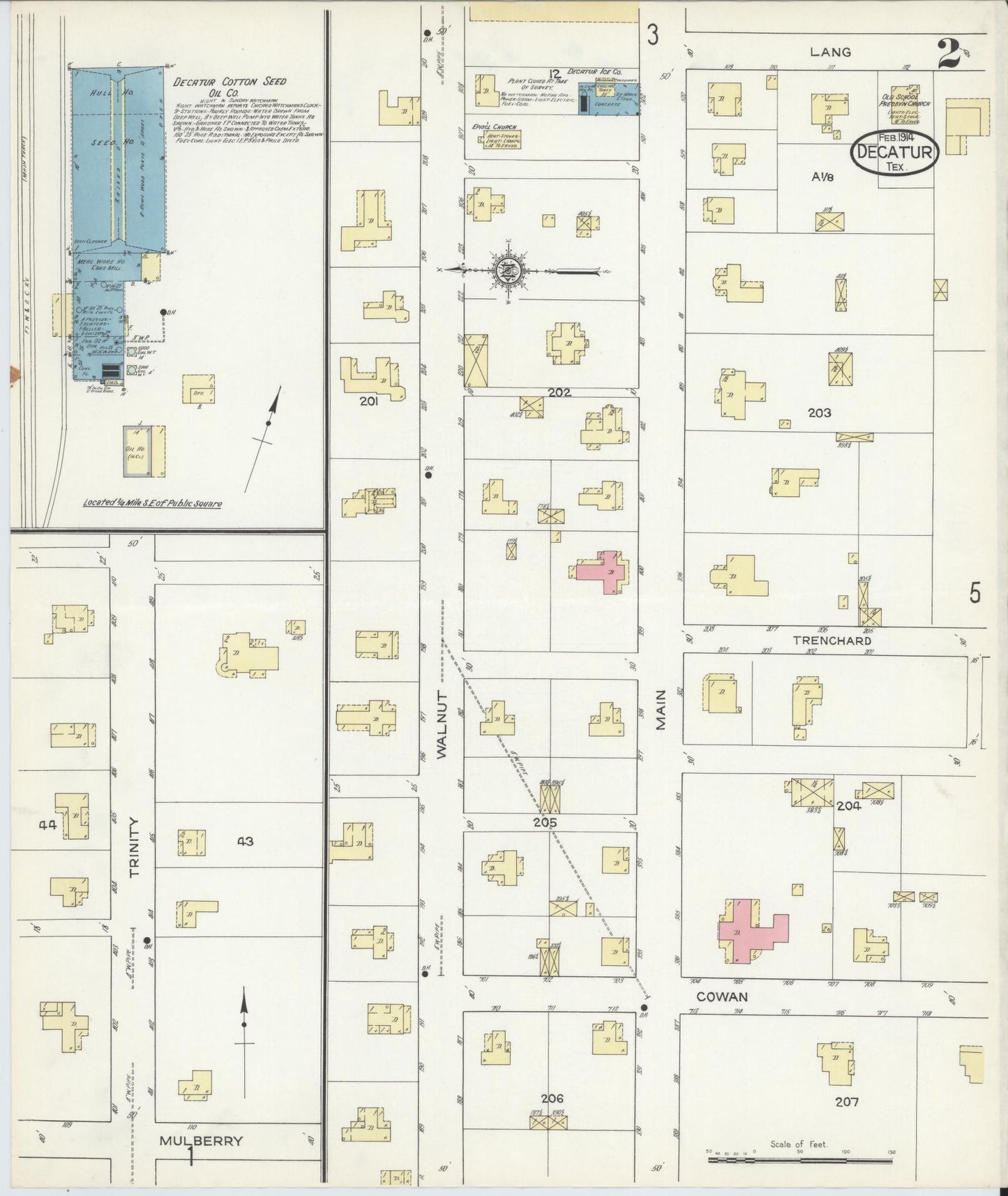 Sanborn Fire Insurance Map from Decatur, Wise County, Texas (1914), Sheet #0002 - Complete Map Set gallery image, historic Sanborn map, vintage wall art, Texas Texas