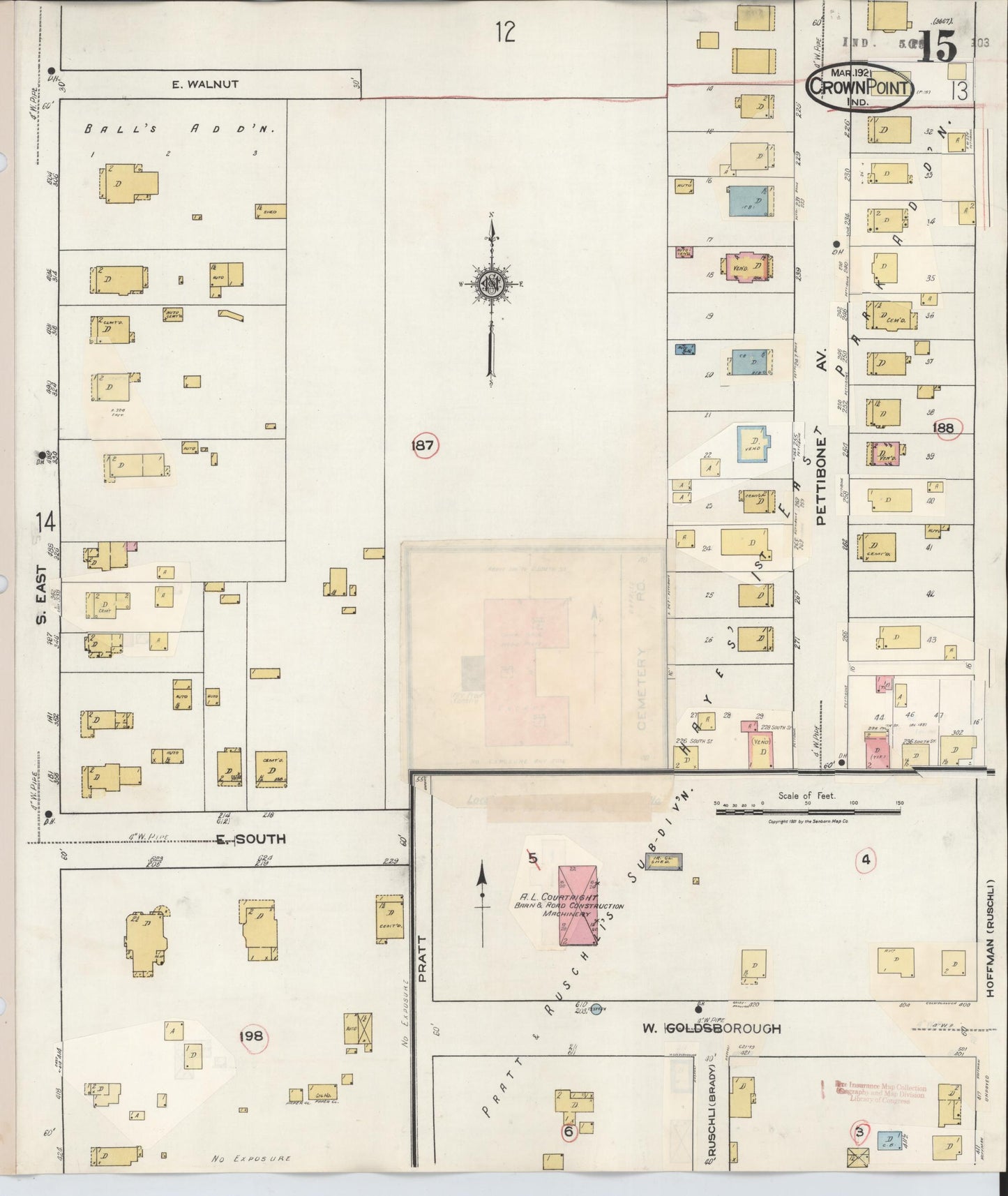 Sanborn Fire Insurance Map from Crown Point, Lake County, Indiana (1948), Sheet #0015 - Complete Map Set gallery image, historic Sanborn map, vintage wall art, Indiana Indiana