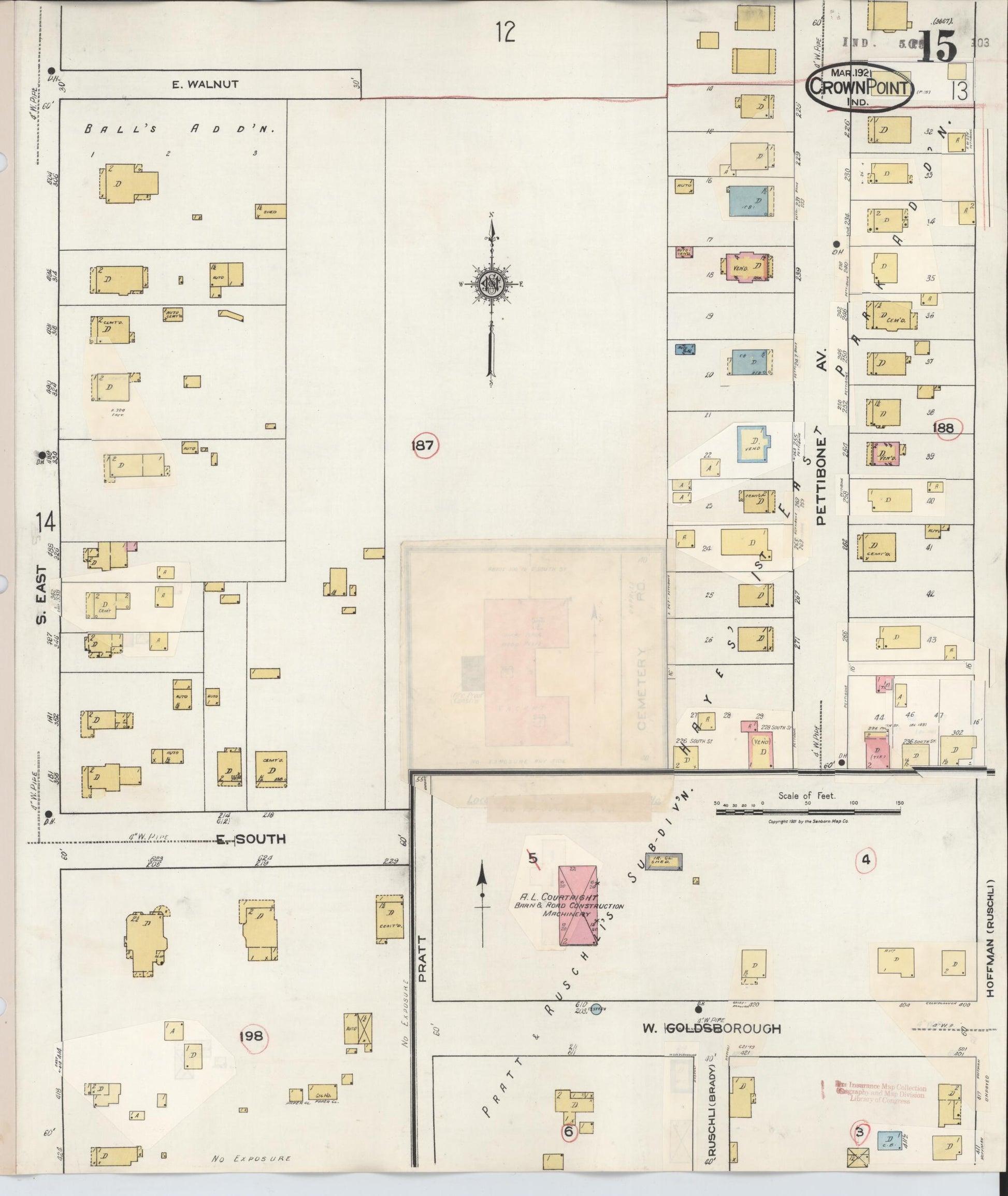 Sanborn Fire Insurance Map from Crown Point, Lake County, Indiana (1948), Sheet #0015 - Complete Map Set gallery image, historic Sanborn map, vintage wall art, Indiana Indiana