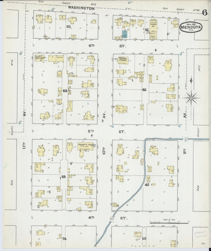 Sanborn Fire Insurance Map from Mendota, La Salle County, Illinois (1891), Sheet #0006 - Complete Map Set gallery image, historic Sanborn map, vintage wall art, Illinois Illinois