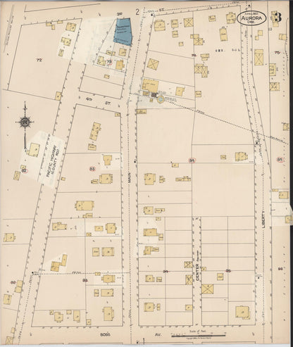 Sanborn Fire Insurance Map from Aurora, Marion County, Oregon (1933), Sheet #0003 - Complete Map Set gallery image, historic Sanborn map, vintage wall art, Oregon Oregon