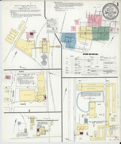 Sanborn Fire Insurance Map from Sikeston, Scott County, Missouri (1910), Sheet #0001 - Historic Sanborn Fire Insurance Map Print, vintage old map wall art, antique decor, genealogy gift, Missouri Missouri map