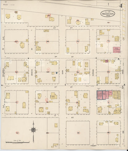 Sanborn Fire Insurance Map from Washougal, Clark County, Washington (1929), Sheet #0004 - Complete Map Set gallery image, historic Sanborn map, vintage wall art, Washington Washington