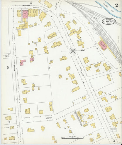 Sanborn Fire Insurance Map from Plainville, Hartford County, Connecticut (1905), Sheet #0002 - Complete Map Set gallery image, historic Sanborn map, vintage wall art, Connecticut Connecticut