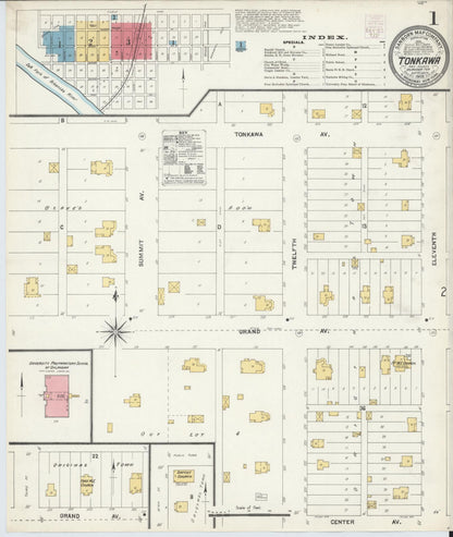 Sanborn Fire Insurance Map from Tonkawa, Kay County, Oklahoma (1903), Sheet #0001 - Complete Map Set gallery image, historic Sanborn map, vintage wall art, Oklahoma Oklahoma