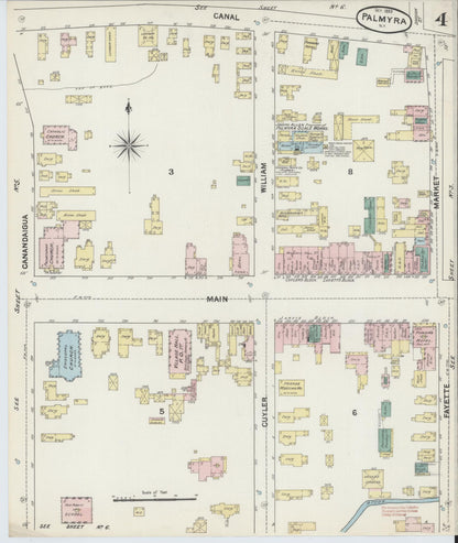 Sanborn Fire Insurance Map from Palmyra, Wayne County, New York (1889), Sheet #0004 - Complete Map Set gallery image, historic Sanborn map, vintage wall art, New York New York