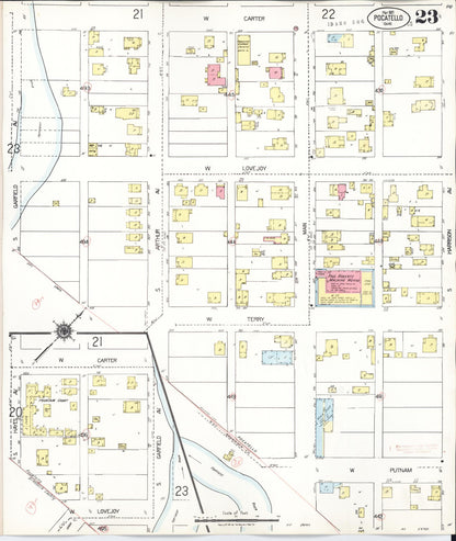 Sanborn Fire Insurance Map from Pocatello, Bannock County, Idaho (1948), Sheet #0023 - Complete Map Set gallery image, historic Sanborn map, vintage wall art, Idaho Idaho