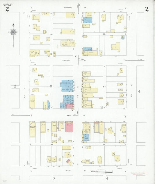 Sanborn Fire Insurance Map from Mamou, Evangeline Parish, Louisiana (1946), Sheet #0002 - Historic Sanborn Fire Insurance Map Print, vintage old map wall art, antique decor, genealogy gift, Louisiana Louisiana map