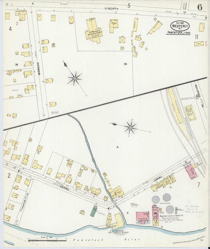 Sanborn Fire Insurance Map from Westerly, Washington County, Rhode Island (1907), Sheet #0006 - Complete Map Set gallery image, historic Sanborn map, vintage wall art, Rhode Island Rhode Island