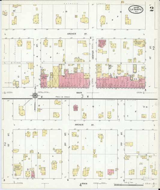 Sanborn Fire Insurance Map from La Harpe, Hancock County, Illinois (1912), Sheet #0002 - Historic Sanborn Fire Insurance Map Print, vintage old map wall art, antique decor, genealogy gift, Illinois Illinois map