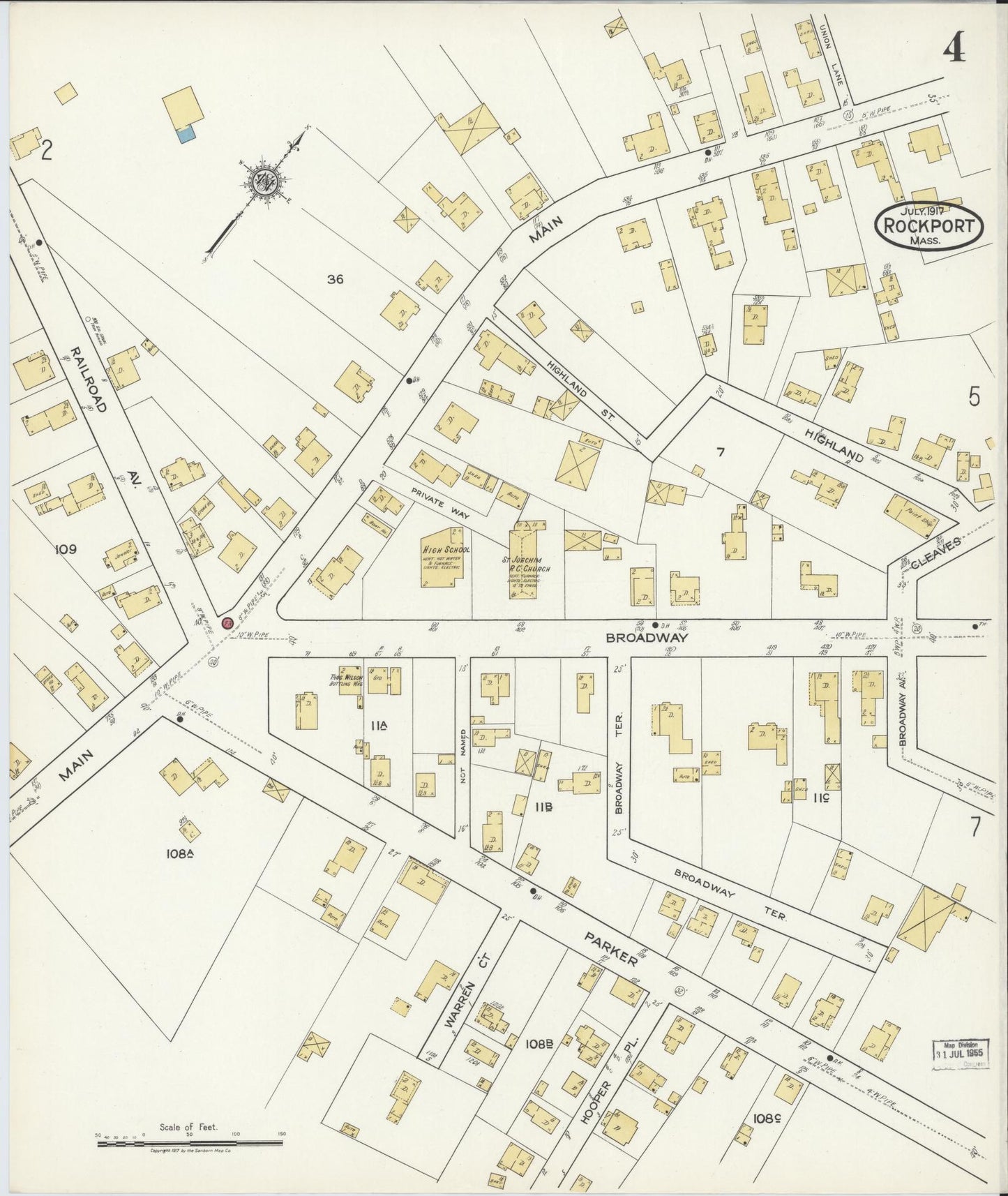 Sanborn Fire Insurance Map from Rockport, Essex County, Massachusetts (1917), Sheet #0004 - Complete Map Set gallery image, historic Sanborn map, vintage wall art, Massachusetts Massachusetts