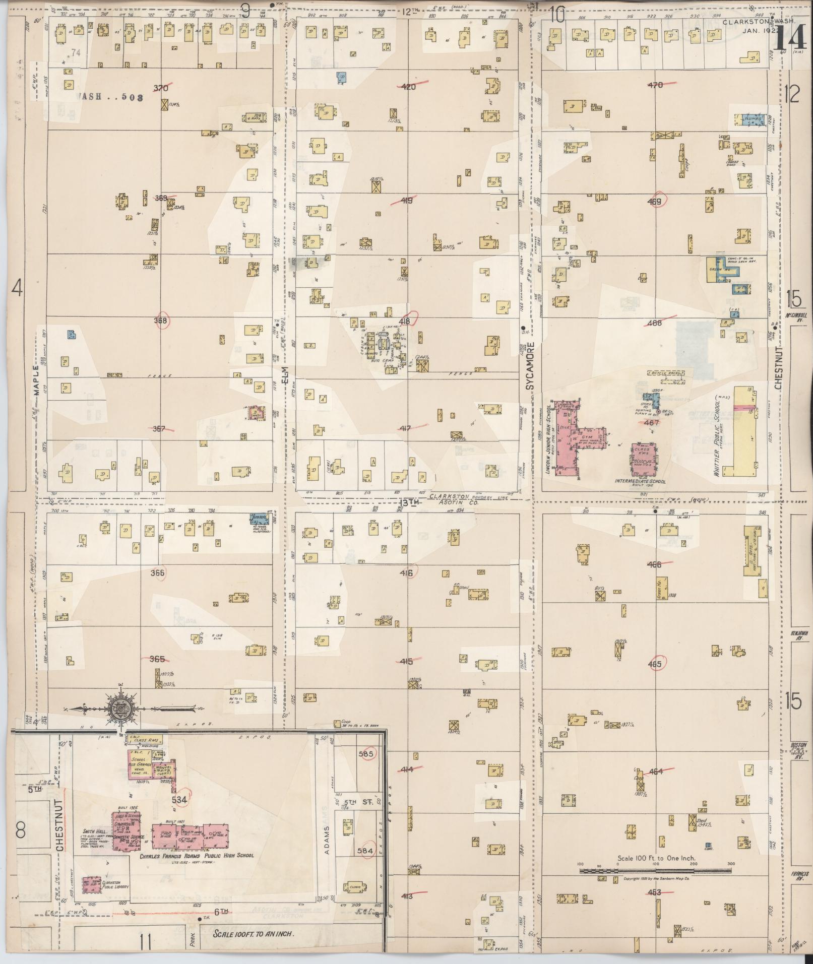 Sanborn Fire Insurance Map from Clarkston, Asotin County, Washington (1949), Sheet #0014 - Complete Map Set gallery image, historic Sanborn map, vintage wall art, Washington Washington
