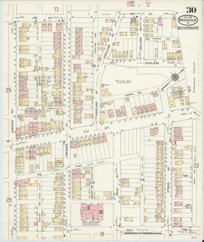 Sanborn Fire Insurance Map from Braddock, Allegheny County, Pennsylvania (1914), Sheet #0030 - Complete Map Set gallery image, historic Sanborn map, vintage wall art, Pennsylvania Pennsylvania
