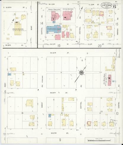 Sanborn Fire Insurance Map from Cheyenne, Laramie County, Wyoming (1912), Sheet #0006 - Complete Map Set gallery image, historic Sanborn map, vintage wall art, Wyoming Wyoming