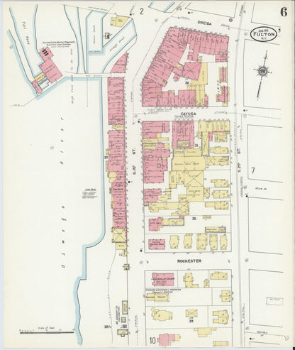 Sanborn Fire Insurance Map from Fulton, Oswego County, New York (1911), Sheet #0006 - Complete Map Set gallery image, historic Sanborn map, vintage wall art, New York New York