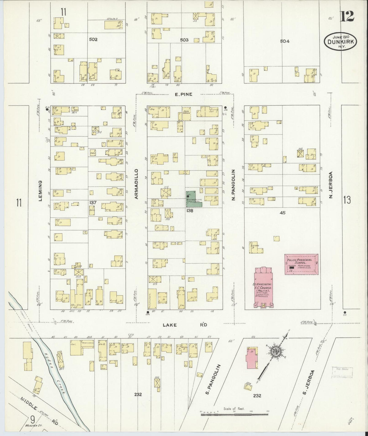 Sanborn Fire Insurance Map from Dunkirk, Chautauqua County, New York (1910), Sheet #0012 - Complete Map Set gallery image, historic Sanborn map, vintage wall art, New York New York