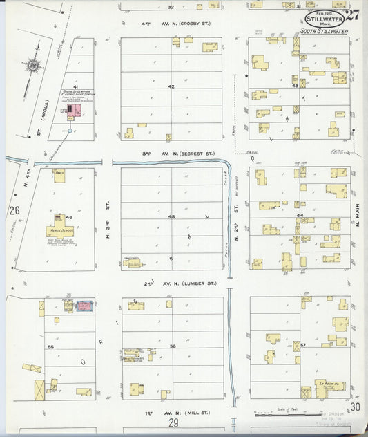 Sanborn Fire Insurance Map from Stillwater, Washington County, Minnesota (1910), Sheet #0027 - Historic Sanborn Fire Insurance Map Print, vintage old map wall art, antique decor, genealogy gift, Minnesota Minnesota map