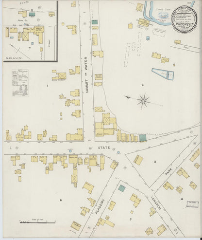 Sanborn Fire Insurance Map from Prospect, Oneida County, New York (1894), Sheet #0001 - Historic Sanborn Fire Insurance Map Print, vintage old map wall art, antique decor, genealogy gift, New York New York map