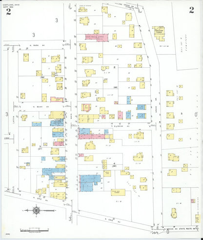 Sanborn Fire Insurance Map from Cortland, Trumbull County, Ohio (1950), Sheet #0002 - Complete Map Set gallery image, historic Sanborn map, vintage wall art, Ohio Ohio