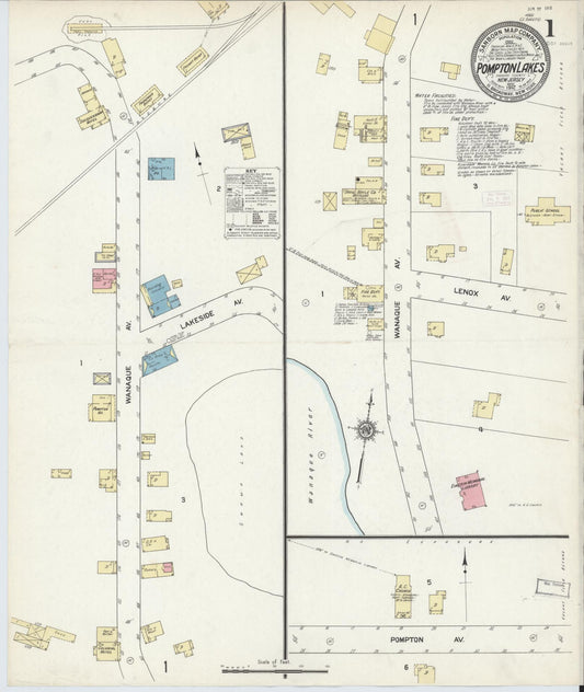 Sanborn Fire Insurance Map from Pompton Lakes, Passaic County, New Jersey. (1912) – Historic Sanborn Fire Insurance Map Print