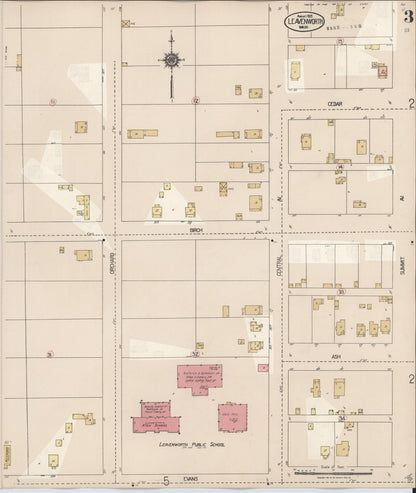 Sanborn Fire Insurance Map from Leavenworth, Chelan County, Washington (1931), Sheet #0003 - Complete Map Set gallery image, historic Sanborn map, vintage wall art, Washington Washington