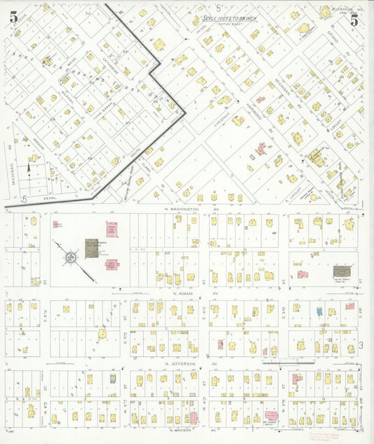 Sanborn Fire Insurance Map from Lebanon, Laclede County, Missouri (1932), Sheet #0005 - Historic Sanborn Fire Insurance Map Print, vintage old map wall art, antique decor, genealogy gift, Missouri Missouri map