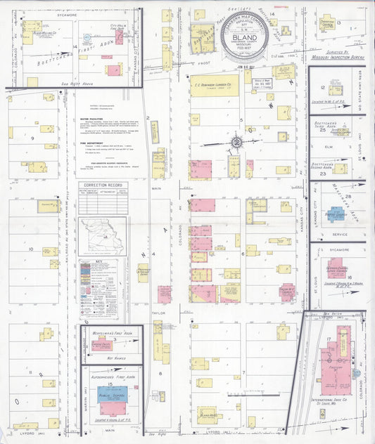Sanborn Fire Insurance Map from Bland, Gasconade County, Missouri (1937), Sheet #0001 - Historic Sanborn Fire Insurance Map Print, vintage old map wall art, antique decor, genealogy gift, Missouri Missouri map