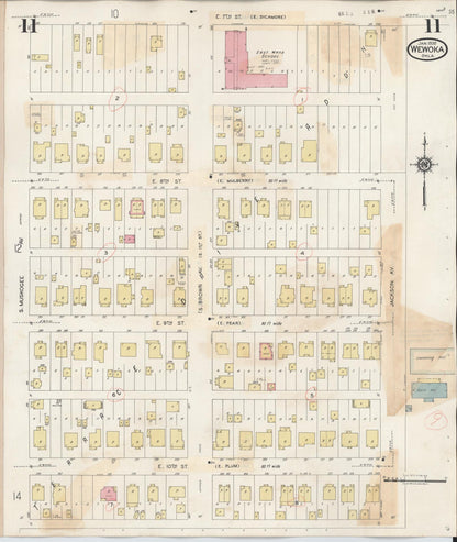 Sanborn Fire Insurance Map from Wewoka, Seminole County, Oklahoma (1945), Sheet #0011 - Complete Map Set gallery image, historic Sanborn map, vintage wall art, Oklahoma Oklahoma