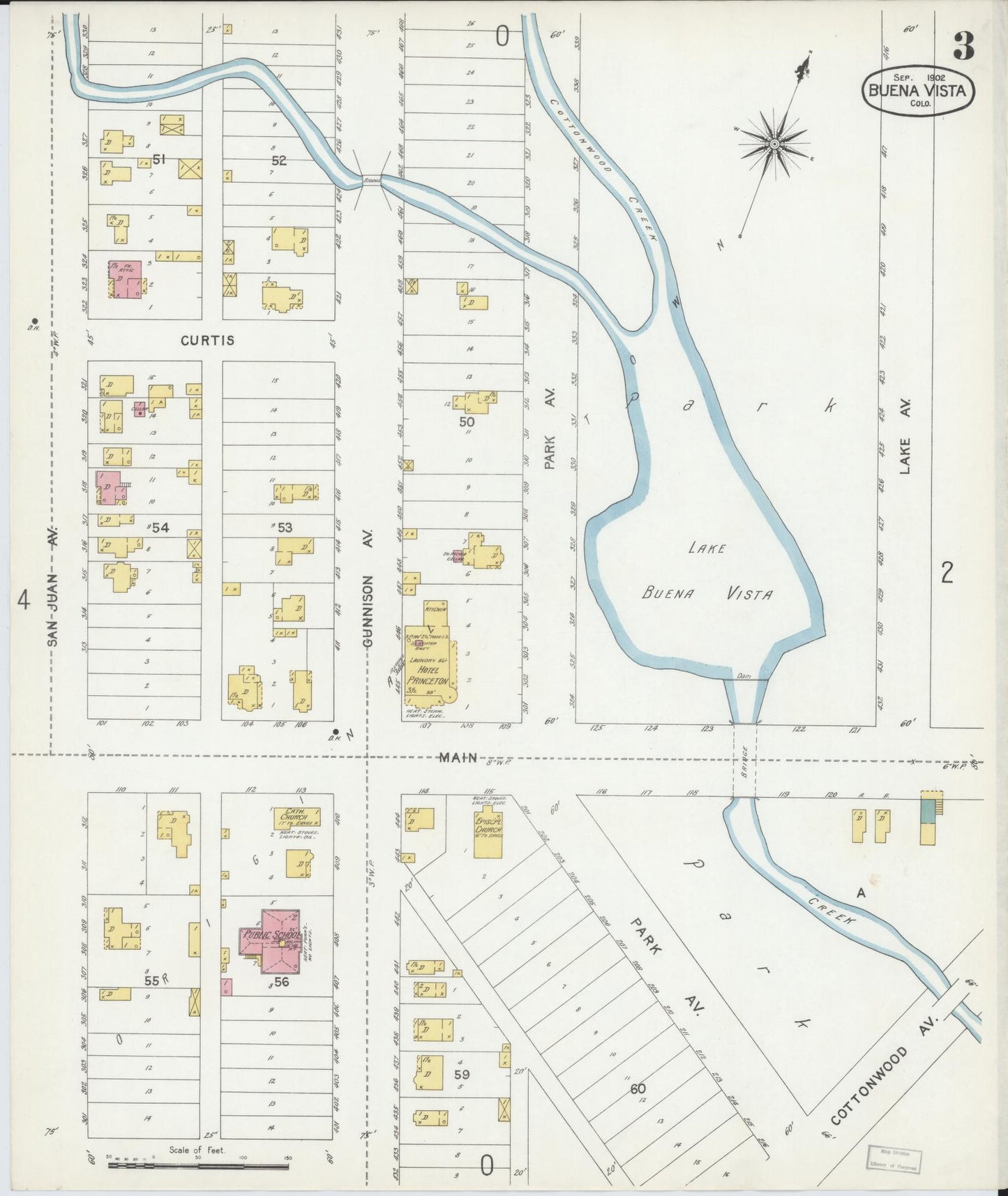 Sanborn Fire Insurance Map from Buena Vista, Chaffee County, Colorado (1902), Sheet #0003 - Complete Map Set gallery image, historic Sanborn map, vintage wall art, Colorado Colorado